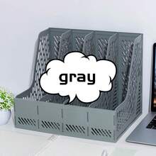 Organizador de Arquivo de Escritório Dobrável com 4 Compartimentos, Estante de Armazenamento de Documentos