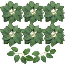 50/10Pcs Artificial Rose Leaves, Realistic Vein Artificial Greenery, Handmade DIY Rose Bouquet Foliage, Wedding Arch Bouquet Floral Filler, Window Display Eternal Flower Gift Box Floral Accessories, Artificial Foliage, Floral Greenery, Handmade Flower Accessories, Floral Filler Leaves, DIY Floral Accessories, Wedding Bouquet, Arch Decor, Floral Bouquet, Eternal Flower Gift Box - Multicolor - View 2