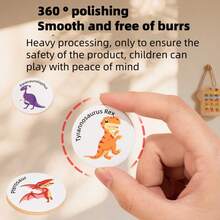 Children's Puzzle Toys Early Education Enlightenment Thinking Exercise Kindergarten Dinosaur Memory Chess Parent-Child Interaction Children's Puzzle Dinosaur Flip Chess Memory Competition Training Baby's Reaction Ability Wooden Toys Interactive Puzzle Tabletop Game - Multicolor - View 7