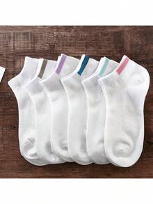 6雙女性白色短襪子帶彩色高跟鞋 - 白色 - 查看 6