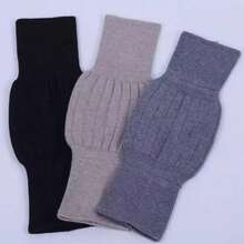 زوج واحد من أغطية الركبة الصوفية الدافئة للرجال والنساء في فصل الخريف والشتاء لحماية البرد والتجمد، سميكة وتزيد من الدفء، تحمي الركبة