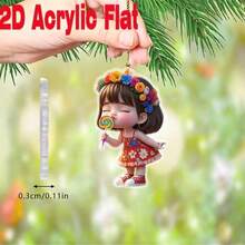 亚克力吊坠，可爱的嘴巴，多功能挂饰，2D 汽车插入吊坠，钥匙扣礼物，日常多场景装饰适合春季花园、情人节、新年，送给情侣和朋友的完美礼物，情人节、情人节装饰、情人节礼物、家居装饰、房间装饰、墙面装饰生日毕业 - 彩色 - 查看 7