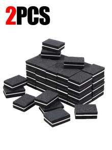 100片装指甲抛光块，抛光块指甲锉，100/180目，迷你指甲抛光块海绵双面指甲锉，适用于亚克力指甲的修甲工具