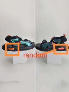 Sandalias de playa para adolescentes, zapatos de senderismo casuales, zapatillas deportivas para el campus, con correa de para un uso fácil, ligeros y transpirables cómodos (Patrón de letra asimétrico en la parte superior, texto SPORT de color asimétrico, entrega aleatoria)