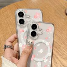 Unique Wireless Charging Design, Exquisite Floral Pattern Printing, PC Anti-Drop And Shockproof Full-Cover Mobile Phone Case Suitable For IPhone 17pro Max/17pro/17Air/17/16plus/16/15/14/13/12/11/XSMAX/XS/XR/Galaxy S22plus/S23ULTRA/S24FE/S25 EDGE. It Is Cute And Fashionable And Is A Good Choice For Birthdays, Christmas, And Halloween Gifts. - 無色 - 查看 5
