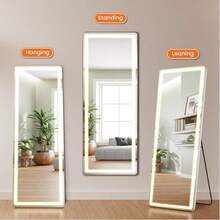 Sweetcrispy LED Full Length Mirror, 26"X 71" Floor Stand Mirror With Dimmable Light, Wall Mounted For Bathroom,Bedroom, Living Room, Entryway - 查看 5
