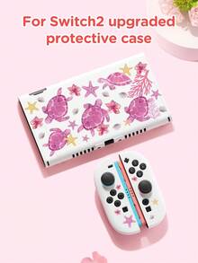 1 件 Switch2 (2025) 游戏机配件，包括海洋元素、海龟、海星图案保护套，兼容 Switch2/Switch OLED/Switch NS/Switch Lite 游戏机、便携包、卡槽底座、柔软亲肤保护壳，是兼容 Switch 玩家的最佳礼物 - 彩色 - 查看 11