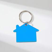 1pc Customized Geometric Simple Casual Iron Stainless Steel 4-Color Key Chain, Housewarming Gift For Friends And Family Moving To New Home - Multicolor - View 18