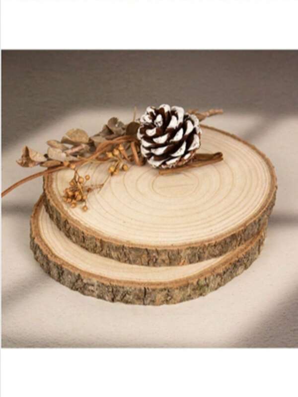 2pcs Multi-Size Natural Wood Slices For Center Decor/Crafts/Painting/Tabletop Decor/Wedding Decor/DIY Projects/Christmas Decoration