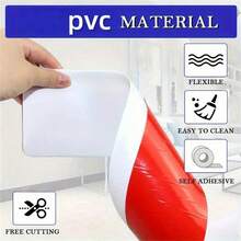 1pc 10cm X 2m Flexible Baseboard, Made Of Soft PVC Material, Waterproof Self-Adhesive, Decorative Accessory - Multicolor - View 5