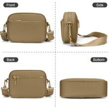 Checkered Crossbody Bag For Women Small Cute Purses  Shoulder Handbags Wide Strap - Caramel - View 7