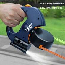 1 einziehbare Doppel-Hundeleine, automatisch ausziehbares Haustier-Zugseil, Anti-Zieh Doppel-Hundeleine