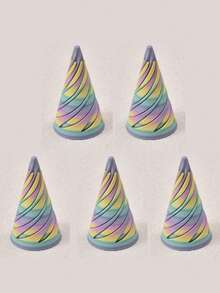 3Pcs Multi-Size Reversible Spiral Cone 3D Printed Anxiety Relief Fidget Toy,Decompression 3D Printed Double-Sided Spiral Cone - Colorful Gradient Structure, 1/2/5/10/20Pcs,Suitable As Halloween And Christmas Gifts, Metal Fiber Structure,Fidget Toys,Fidget,Sensory Toys