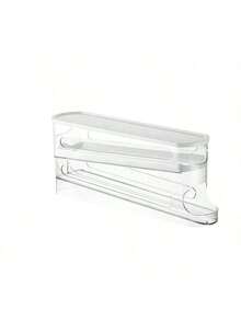 1 件双层冰箱滚动鸡蛋收纳盒，节省空间的冰箱侧门收纳盒，带安全隔间，易于打开盖子，让鸡蛋整齐可见，收纳架专为厨房储存鸡蛋托盘而设计，保鲜盒，适合复活节期间家庭使用，方便的节省空间的设计，家庭鸡蛋储存必备容器（颜色款式随机）