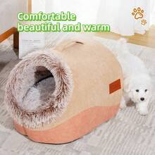 Cama de mascota de felpa gruesa y cálida, adecuada para gatos y perros, otoño/invierno