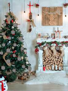 12 piezas Nuevos adornos de árbol de Navidad Miniaturas de regalos para manualidades a cuadros búfalo Caja miniatura Adornos Pequeños regalos envueltos colgantes para decoración de fiesta de Navidad, decoración de habitación