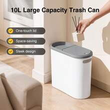 2/1pcs Bathroom Trash Can - Compact And Durable, Rustproof, Space-Saving Design, Ideal For Small Spaces In Bathroom, Laundry, And Home Office Bathroom Accessory Sets  Wastebaskets Cubo De La Basura Halloween Christmas Gifts For Husband - Recommended: Standard Edition - 查看 6