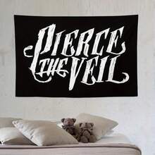 Pierce Rock Band The Veil Tapestry 40x60 Inch Music Posters Hanging Wall Art For Living Room College Dorm Room Decor Banner Flag Black - Màu sắc hình ảnh - Xem 2
