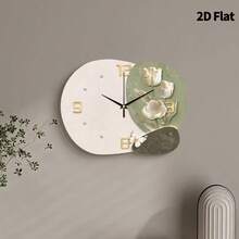 2D Flat, 1pc Modern Minimalist Flower Creativity Art Clock Mute Decorative Wall Clock, Super Quiet Quartz Movement, No Ticking Sound, Suitable For Bedroom Decor, Dining Room Living Room Office Sofa Background Wall Decor, Home Decor