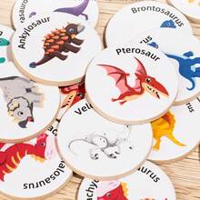 Children's Puzzle Toys Early Education Enlightenment Thinking Exercise Kindergarten Dinosaur Memory Chess Parent-Child Interaction Children's Puzzle Dinosaur Flip Chess Memory Competition Training Baby's Reaction Ability Wooden Toys Interactive Puzzle Tabletop Game - Multicolor - View 8