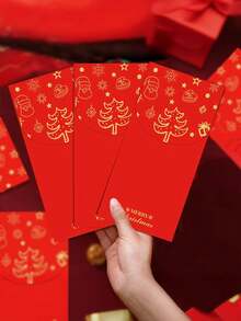 1/5/10 pezzi Buste regalo di Natale, Buste rosse, Buste per contanti con design in oro a tema natalizio, Decorazioni per Capodanno, Accessori per feste e atmosfera natalizia, Regali di Natale, Decorazioni per feste di matrimonio e compleanni, Decorazioni natalizie per la casa, Decorazioni invernali per la casa - Multicolore - Visualizzare 8