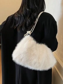 Autumn/Winter Niche Fluffy Handbag For Women, 2025 New Versatile Crossbody Shoulder Underarm Furry Bag