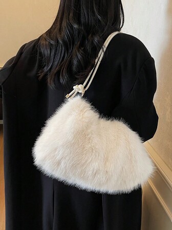 Autumn/Winter Niche Fluffy Handbag For Women, 2025 New Versatile Crossbody Shoulder Underarm Furry Bag