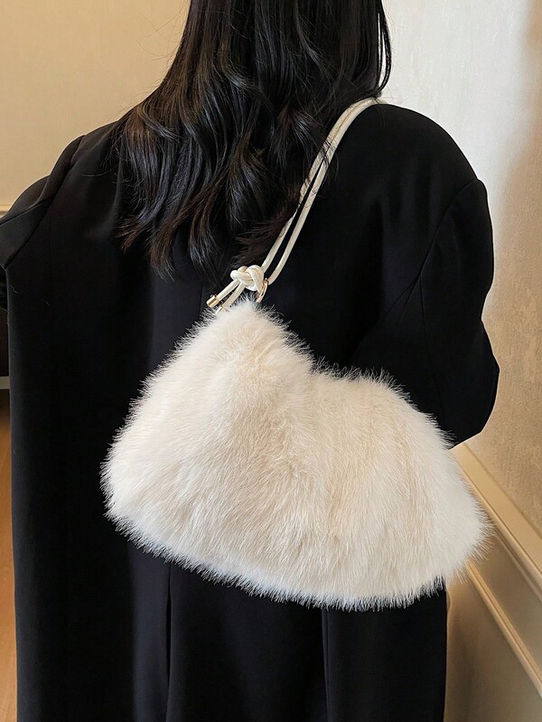 Autumn/Winter Niche Fluffy Handbag For Women, 2025 New Versatile Crossbody Shoulder Underarm Furry Bag