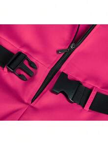 1 套成人紫红色游戏/电影角色扮演小丑服装，万圣节服装包括连体衣、手套和腰带