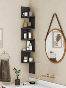 1 件转角壁架，三角形浮动搁板，客厅、卧室多功能储物架，无需钻孔