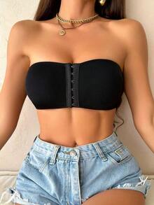 2 piezas Conjunto de sujetador de boda, sujetadores con cierre delantero acolchados y con aros de empuje para mujeres, multicolor - Negro+Rosa - Ver 4