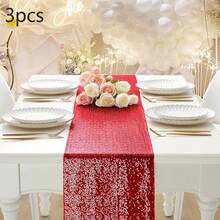 1/3 buah Taplak Meja Payet Emas 12" X 72", Taplak Meja Payet Mengkilap untuk Pesta Ulang Tahun, Acara, Rumah, Pernikahan, Natal, Luar Ruangan, Restoran, Dekorasi Sehari-hari - MultiWarna - View 21
