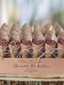 38pcs/Set Confetti Holder, Wedding Confetti Tray, Wedding Party Decoration Supplies, Wedding Decor, Wedding Dried Flower Confetti Gift Wrapping Supplies, Wedding Gifts, Wedding Favor, Wedding Decorations, Wedding Tray - Coffee Brown - View 4