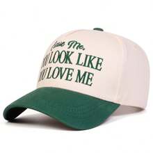 1 pièce Casquette de camionneur pour femme "YOU LOOK LIKE YOU LOVE ME", casquette de baseball personnalisée avec lettres brodées, chapeau de mode streetwear à cinq panneaux, chapeau décontracté de protection solaire pour le printemps, l'automne, les voyages et les vacances à la plage - Multicolore - Voir 18
