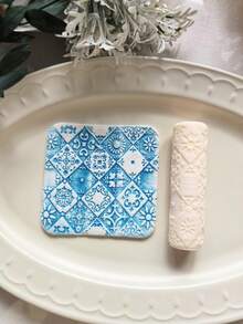 High Precision Pottery Textured Rolling Pin - Durable Plastic Handcraft Mold, Suitable For DIY Jewelry Making And Art Design, Soft Clay Texture Tool With Fine Patterns, Ideal For Unique Handmade, Decorative Earrings | Textured Craft Surface, Jewelry Making Supplies - Texture Roller - View 12