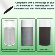 411 Replacement Filter, Activated Carbon Filter For Blueair Blue Pure 411 Genuine, Blue Pure 411+,411 Auto & Mini Air Purifier, High Efficiency Filter (1 Pack)