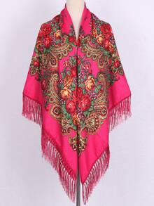 NAAMLOOS 63 Inch Floral Print Polyester Scarf, Oversized Shawl, Wrap, Poncho, Blanket For Women, Autumn/Winter,Beach,Holiday,Accessories,Travel Essential - Multicolor - View 26