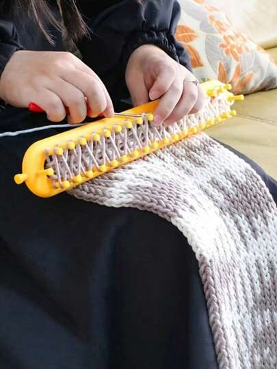 1 件套手工编织套件，包含编织机、DIY 编织工艺编织工具、钩针和随机颜色配件，适用于毛毯、围巾、帽子、披肩和针织缝纫项目
