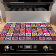 Tapis de protection de cuisinière, tapis de séchage d'ustensiles, tissu lavable antidérapant et résistant aux rayures, convient pour cuisinière à gaz, table de cuisson à induction, machine à laver, sèche-linge, dessus de table en verre, housse pour électroménager de cuisine, accessoire de vaisselle artistique, protection latérale de cuisinière