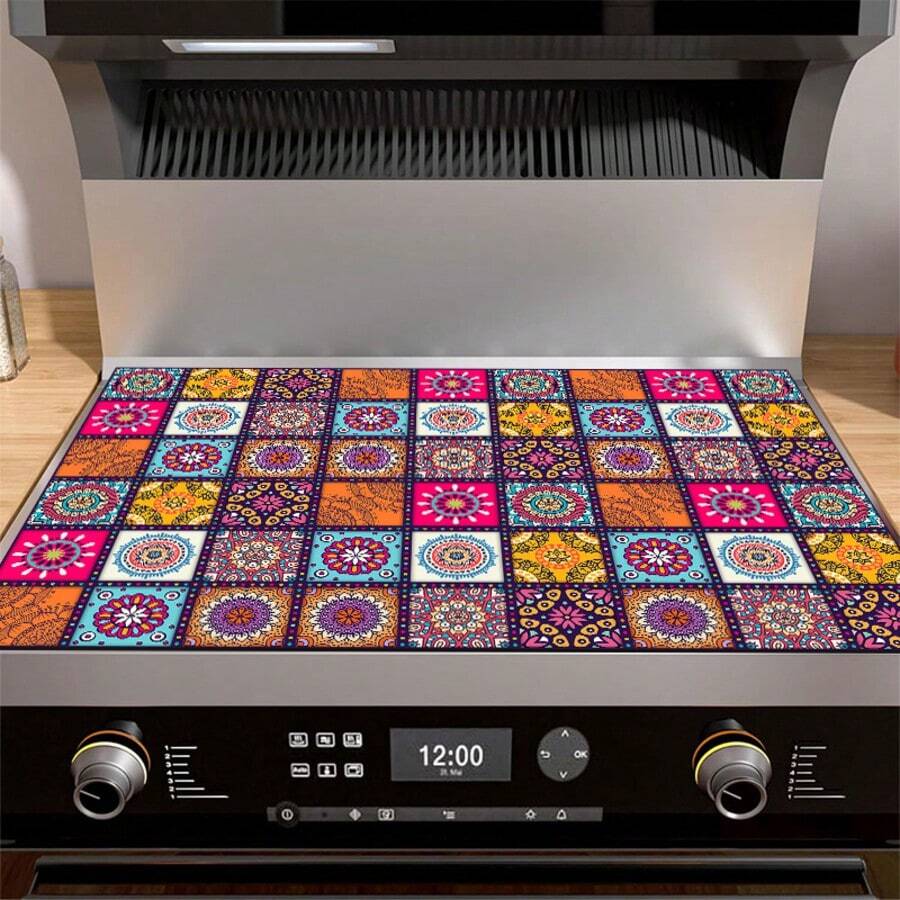 Tapis de protection de cuisinière, tapis de séchage d'ustensiles, tissu lavable antidérapant et résistant aux rayures, convient pour cuisinière à gaz, table de cuisson à induction, machine à laver, sèche-linge, dessus de table en verre, housse pour électroménager de cuisine, accessoire de vaisselle artistique, protection latérale de cuisinière