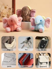 1 件小象钥匙扣、毛绒钥匙扣、可爱小象毛绒钥匙扣、创意包包钥匙扣、情侣钥匙扣、可爱动物钥匙扣、钥匙扣挂件、包包挂件、包包饰物、汽车钥匙扣、背包挂件、钱包挂件、情人节礼物、派对礼物、毕业礼物、精美礼物、教师礼物、周年纪念礼物、新年礼物、生日礼物、结婚礼物、感恩节礼物 - 彩色 - 查看 10