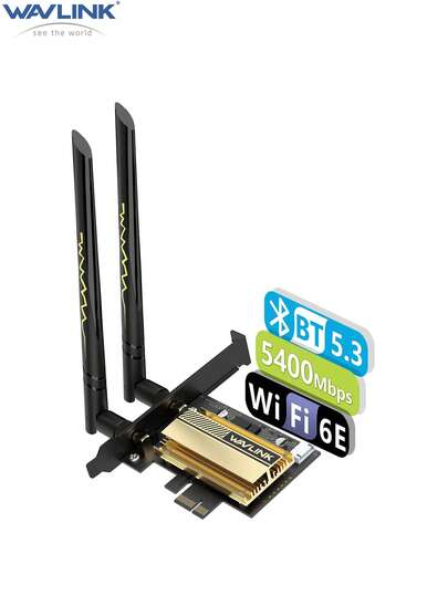 AX5400M WiFi 6E PCIe Network Card, Tri-Band AX210 Wireless Adapter With Bluetooth 5.3, MU-MIMO, WPA3, OFDMA, Low-Profile Bracket, Heat Sink, For Windows 10/11 PC