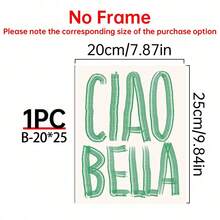 1pc Ciao Bella Poster Decoration, Wall Art, Girly Room Decor, Cute Wall Art, Pink Retro Poster, Wall Decoration Poster, Wall Canvas Decoration, Ideal Gift For Bedroom Living Room