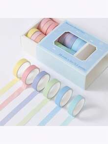 20 Rolls Mini Washi Tape Set: Colorful Basic Thin Decorative Tape, Suitable For Bullet Journaling, Planner, DIY Crafts, Art Creation, Packaging, Scrapbooking Supplies, Gift Decoration Stickers - Multicolor - View 2