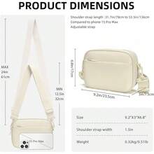 Checkered Crossbody Bag For Women Small Cute Purses  Shoulder Handbags Wide Strap - Beige - View 6