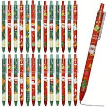 12pcs Christmas Gel Pens, Cartoon Retractable Ballpoint Pens With Classic Christmas Elements Like Santa Claus, Christmas Tree, Snowman, Reindeer, Black Ink, Suitable For School, Christmas Party Favors, Christmas Gift Fillers, Gift Packaging Decorations