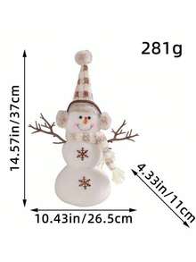 2pcs/1pc 14.57inch Christmas Cute Snowman Decorative Ornaments, Window Desktop Decorative Ornaments Man Shape Tabletop Ornaments, Suitable For Theme Party Creative Home Decor Bedroom Decor Festive Atmosphere Scene Ornament Pure Holiday Ornament Pure Holiday Ornament