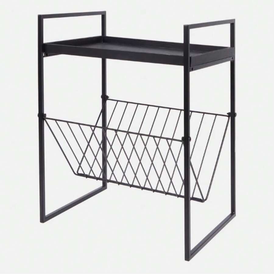 CLICKYA-Mesa Auxiliar con revistero 50x27x54.5cm - Negro - Ver 1