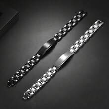 男士手表链不锈钢手链，高品质耐用男士珠宝，男士礼物，休闲商务派对配饰 - Link Bracelet - 查看 1