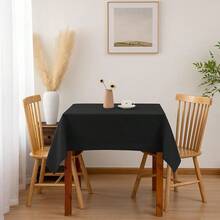 2 Pack Faux Linen Square Tablecloth - Wrinkle And Stain Resistant Washable Table Cloth For Kitchen Dining Room Holiday Table Cover For Party Dinner, Black, 70 X 70 Inch - Black70x702Pack - View 3